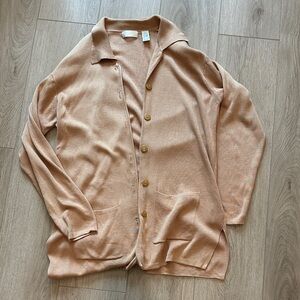 Apart Vintage Beige Silk/Cotton Knit Cardigan